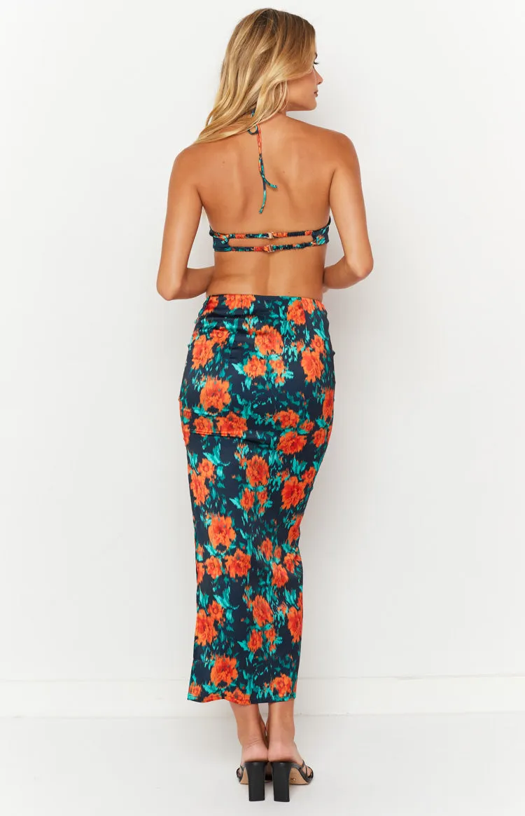 Rani Red Floral Maxi Skirt