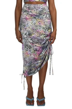 Satin Convertible Ripple Midi Skirt Rainbow Gypsophila