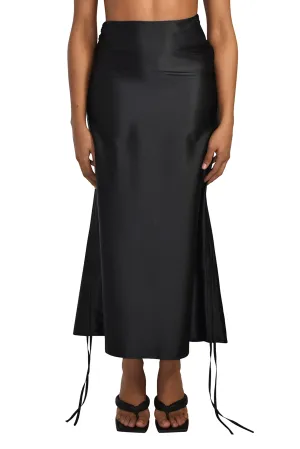 Satin Convertible Ripple Midi Skirt