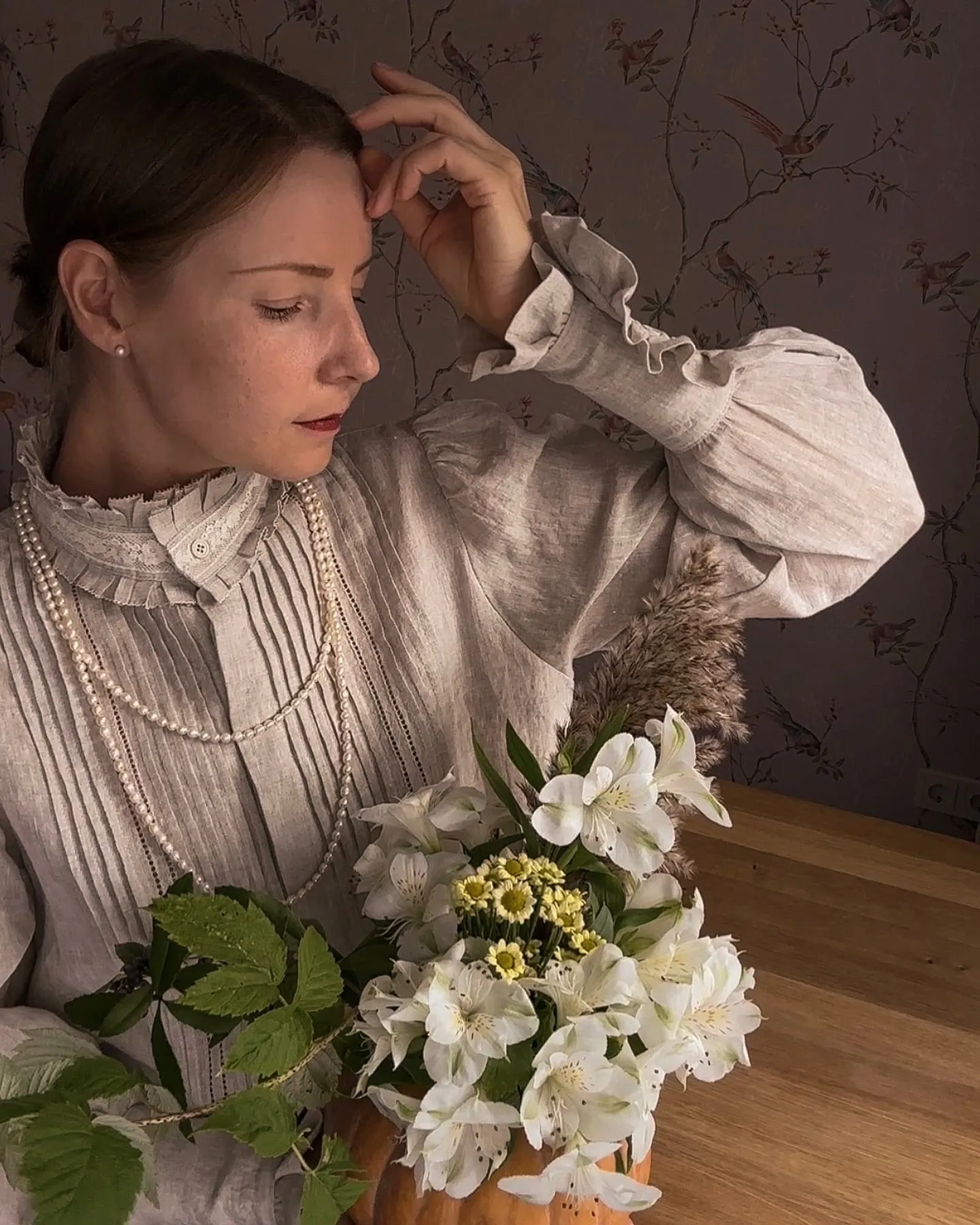Sharon 21 |pintucked luxury linen shirt blouse