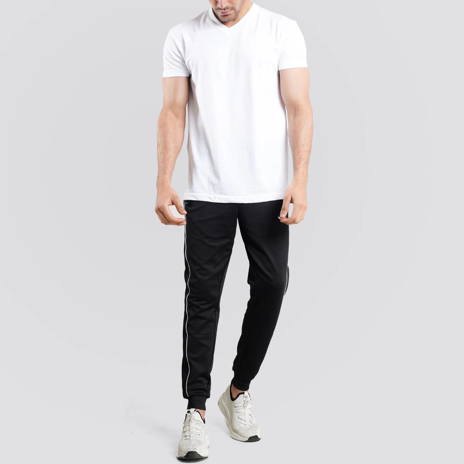 Short Sleeves V-Neck White Tee Shirt | Pack of 6, 12, 24 and 48.