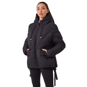 Stratosphere Black Slouchy Puffer Jacket