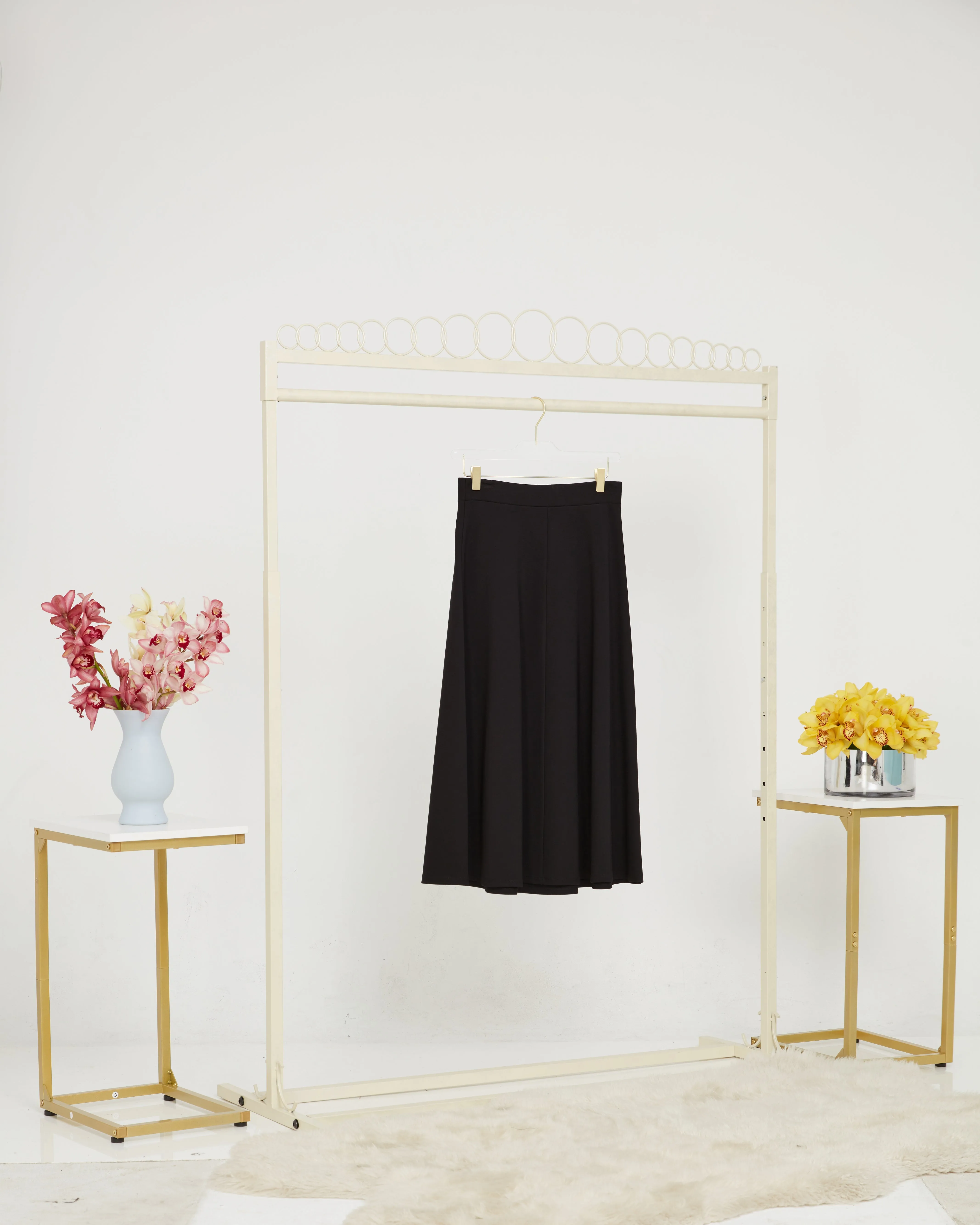 The Basic Ponte Medium Flared A-line Skirt With Elastic Waist