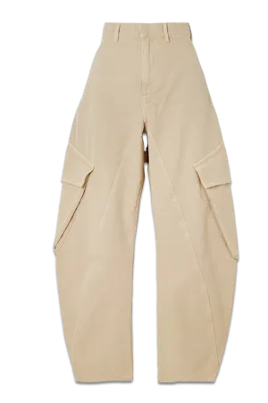 Twisted Cotton-Canvas Barrel-Leg Cargo Pants